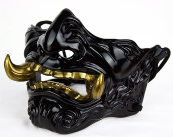 Ghost of Tsushima black fanged mask, Jin Sakai mask, Mempo fanged mask