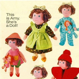 14" Doll Pattern - This Is Amy - Includes Doll Clothes Pattern & Amy's Small Doll Vintage Pattern PDF Instant Download