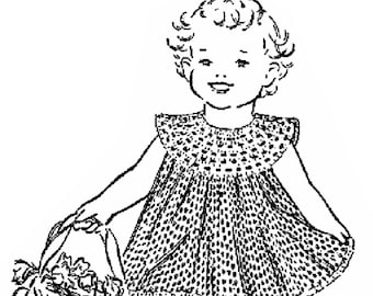 Toddler Dress Sizes 1 to 2 Vintage Crochet Pattern PDF Instant Digital Download