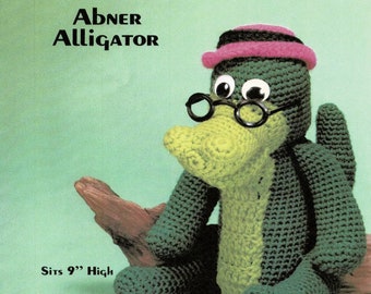 Amigurumi Alligator 9" Abner Alligator Crochet Pattern Vintage Pattern PDF Instant Download
