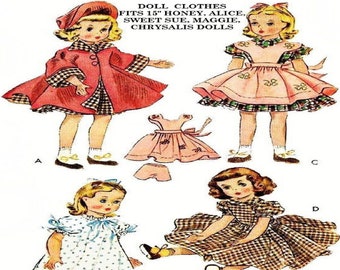 15" Doll Clothes Pattern McCall's 1717 Digital Download