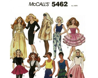 Barbie & Ken Doll Clothes Pattern McCall's 5462 Vintage Pattern PDF Digital Download Printed on 8-1/2x11" Paper