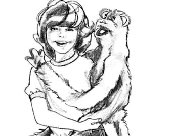 23" Monkey Hand Puppet, Vintage Sewing Pattern, Laura Wheeler Design 804 PDF Instant Download