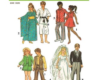 Barbie and Ken, Teen Doll Clothes,  Simplicity 5330, Vintage Pattern, Instant Download