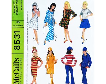 Francie Doll Clothes Pattern McCall's 8531 Barbie, Gina, Mitzi, Annette, Babette Vintage Sewing Pattern PDF Instant Download