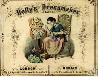 18" Dolly's Dressmaker, 19th Century Antique Doll Wardrobe Pattern