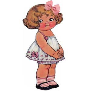 Dolly Dingle 12&quot; Cloth Doll and Doll Clothes Pattern, Her 4&quot; Doll and Clothes - Vintage Sewing Pattern PDF Instant Download