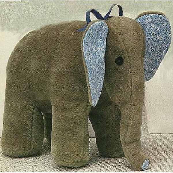 Vintage Elephant Soft Toy Sewing Pattern PDF Digital Download A4 Paper