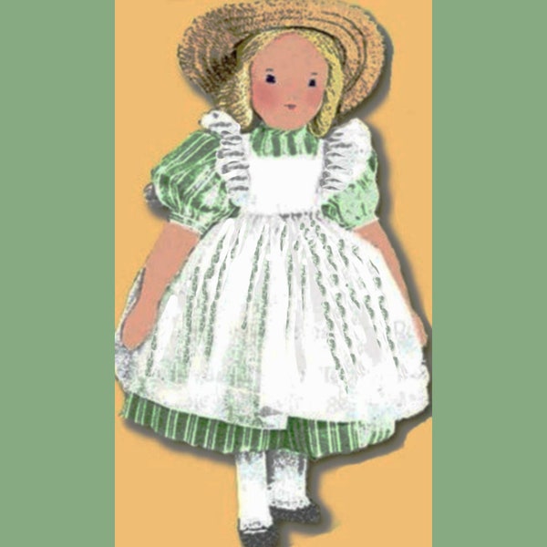 17" Doll Pattern by Edith Flack Ackley - To Greet A Little Girl Vintage Pattern PDF Instant Download on A4 Paper
