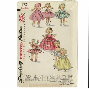 8" Doll Clothes Pattern Simplicity 1372 Fits 8" Nancy Ann Storybook Muffie, Vogue Ginny, Madame Alexander Alexander-kins