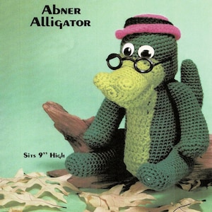 Amigurumi Alligator 9&quot; Abner Alligator Crochet Pattern Vintage Pattern PDF Instant Download