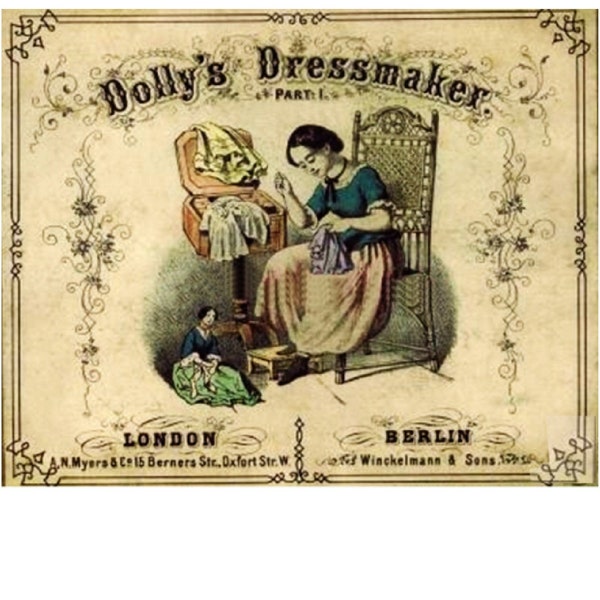 18" Dolly's Dressmaker Part 1 Antique Doll Wardrobe PDF Instant Download Printed on 8-1/2x11" A4 Paper