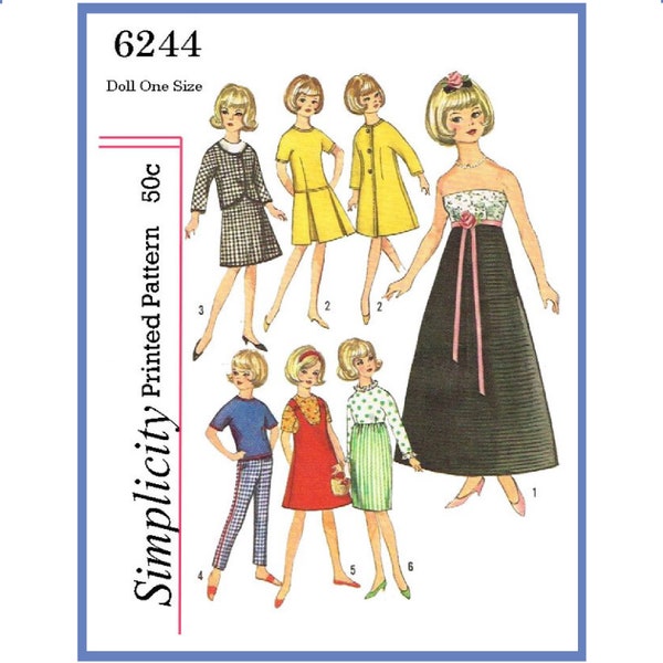 12" Doll Clothes Pattern Simplicity 6244 Tammy, Misty and Jan Vintage Sewing Pattern PDF Instant Download Printed on 8-1/2" x 11" A4 Paper