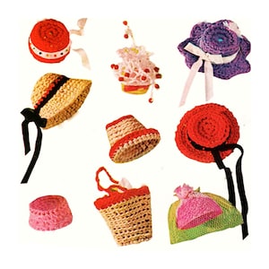 Barbie Doll Accessories Crochet Pattern Barbie Purses and Hats Vintage Crochet