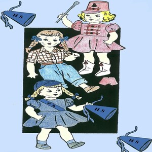 16" Doll Clothes Pattern Saucy Walker, Bonnie Braids / Cheerleader, Majorette, Bobby Socks, Vintage Sewing Pattern