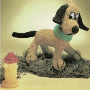 Amigurumi Dog Crochet Pattern - Hector Hound is 10&quot; High Vintage Pattern PDF Digital Download