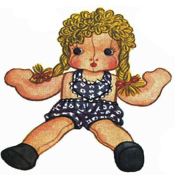 16-1/2" Nina The Chubby Cheek Doll & Clothes - McCall 1225 Vintage Sewing Pattern PDF Instant Download