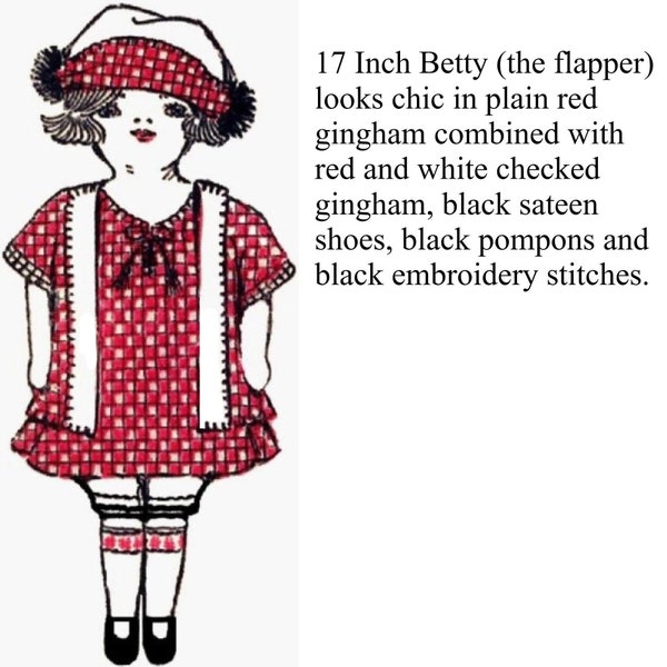 17" Flapper Doll Pattern, Doll Clothes Vintage Pattern Antique Doll Pattern PDF Instant Download