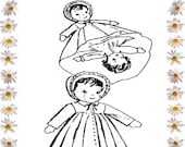 Digital Download, Topsy Turvy Doll, Mail Order Pattern, Laura Wheeler, Design 7121, Alice Brooks, Doll Pattern, Cloth Doll Rag Doll, Dolly