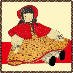 15-1/2&quot; Doll Pattern and Doll Clothes Vintage Sewing Pattern Titled &quot;Dressing An Old Fashioned Doll&quot; Created In 1958