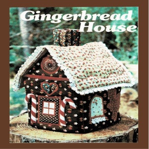 9&quot; Gingerbread House Sewing Pattern With Candy Canes & Christmas Decorations, Christmas House Pattern