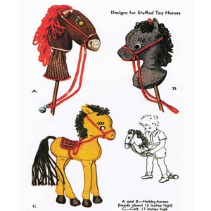 Hobby Horse & 17&quot; Colt Sewing Pattern, Fun Toys For Children, Vintage Pattern To Make Everything Shown In The Photos