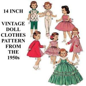 14&quot; Doll Clothes Pattern For Saucy Walker, Posie, Susan Stroller And Many Other Dolls Of The Same Size And Measurements