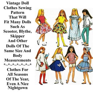 9&quot; Doll Clothes Pattern, Vintage Sewing Pattern