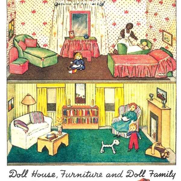 Dollhouse Pattern Doll Furniture 5" Dolls & Small Dolls PDF Pattern, Vintage Sewing, McCall 1002, PDF Digital Download