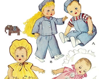 Sparkle Plenty Baby Coos by Ideal 1549 Doll Clothes Pattern 18/" Baby Boy Girl