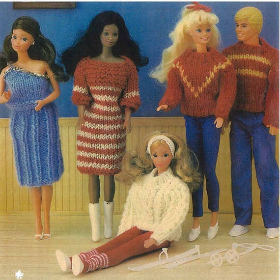 Barbie and Ken Doll Clothes Knitting Pattern Vintage Pattern PDF