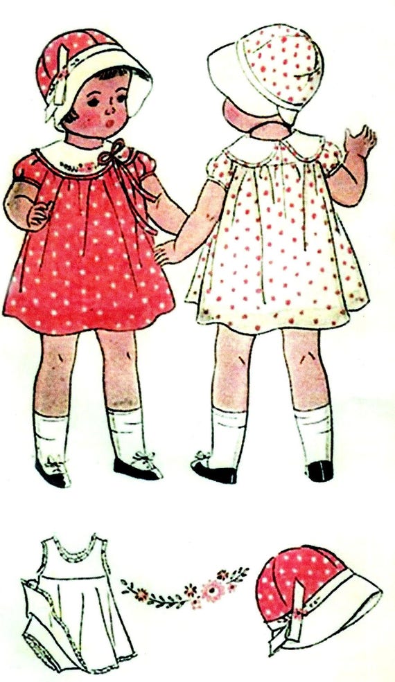 Vintage 1930s Doll Clothes Pattern ~ 21/" 22/" ShirleyTemple Patsy Composition
