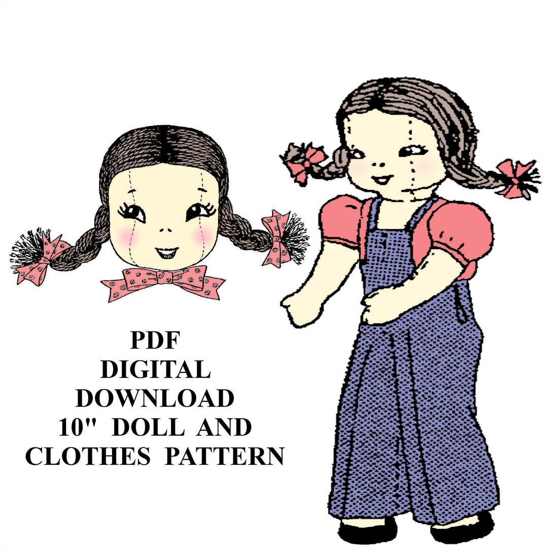 10 Doll Pattern & Doll Clothes Vintage Pattern PDF Etsy