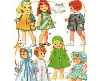 12&quot; - 16&quot; Doll Clothes Pattern, Vintage Sewing Pattern, Betsy Wetsy, Baby Dear, Betsy Baby, Snugglebun, Baby Sue, Barbara-Joe, Lil&#39; Susan