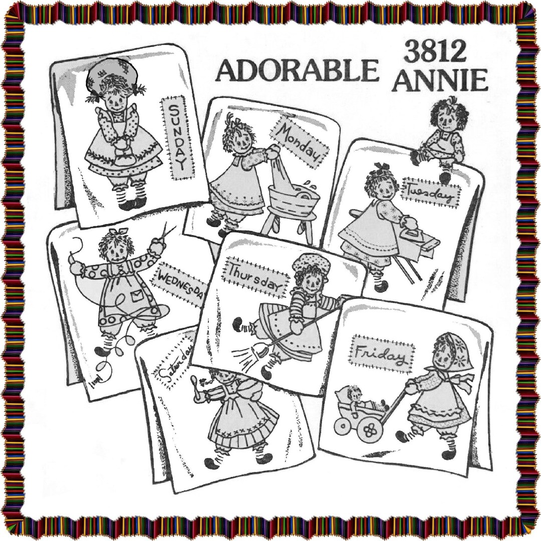 Adorable Annie Hand Embroidery Pattern Adorable Annie 3812 Vintage ...