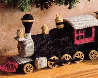 Vintage Crochet Pattern Locomotive Christmas Train Engine Amigurumi Soft Sculptured  Toy PDF Digital Download Vintage Pattern