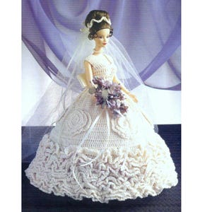 11-1/2&quot; Doll Bridal Gown Crochet Pattern