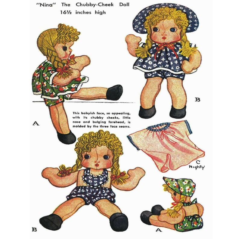 161/2 Nina the Chubby Cheek Doll & Clothes Mccall Etsy