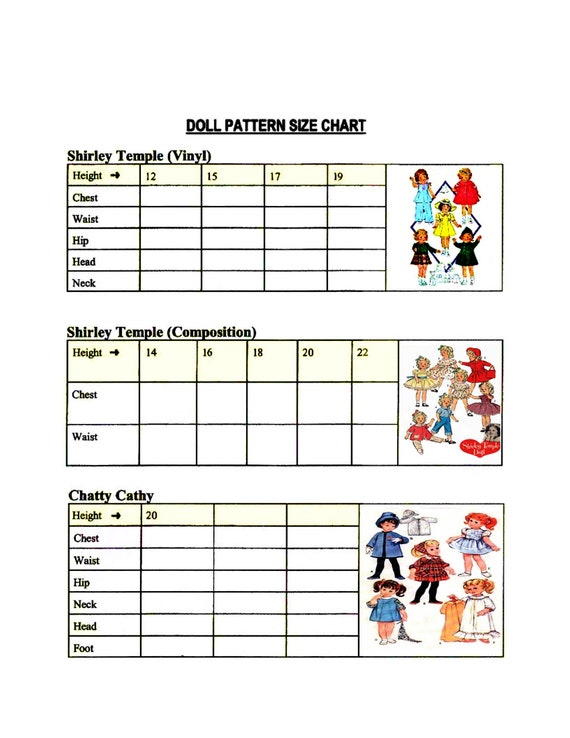 Doll Measurements Chart