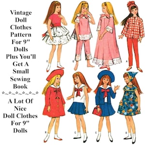 9" Doll Clothes Pattern, Vintage Sewing Pattern & Small Booklet Titled "How To Sew For Your Doll"