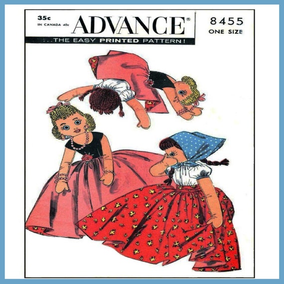 Vintage Topsy Turvy Doll Vintage Sewing Pattern Peasant Doll | Etsy