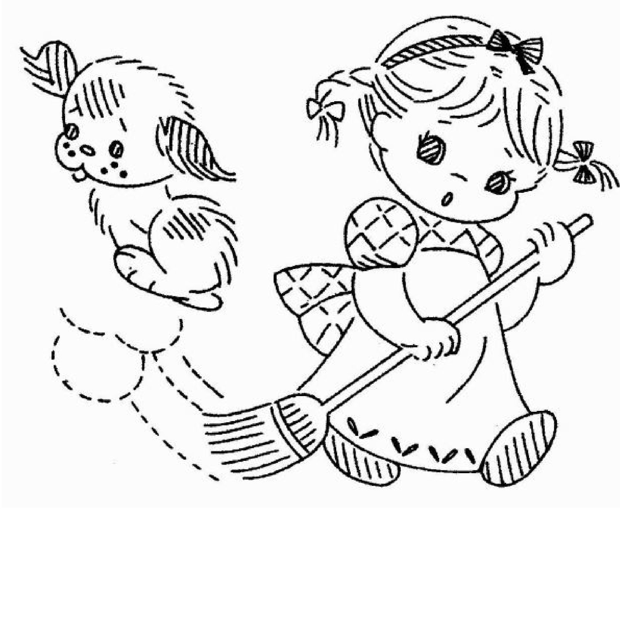 Little Helpers Hand Embroidery Pattern, Children Playing With Their Dog, Embroider Kitchen Towels, Tea Towels, Pot Holders PDF Download