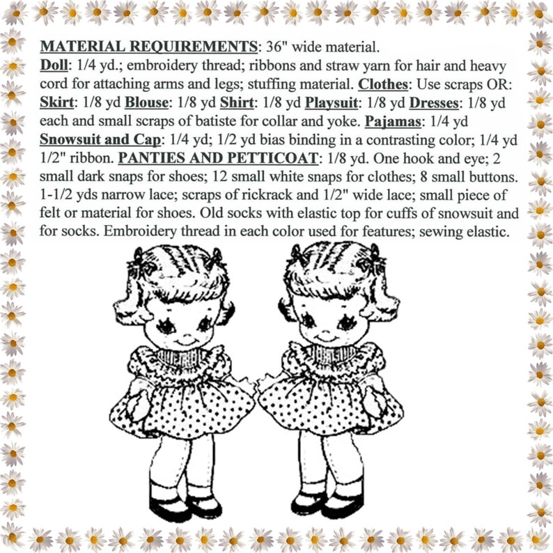 3 Doll Patterns and Their Clothes Patterns, Each Doll is 10