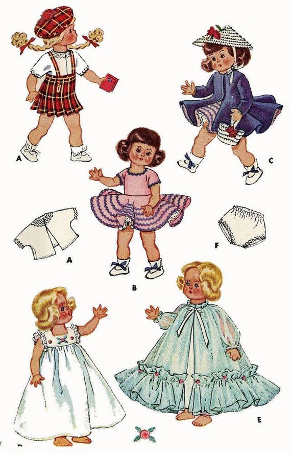 Vintage Doll Dress HUGE WARDROBE Pattern ~ Ginny Muffie Wendy Marcie