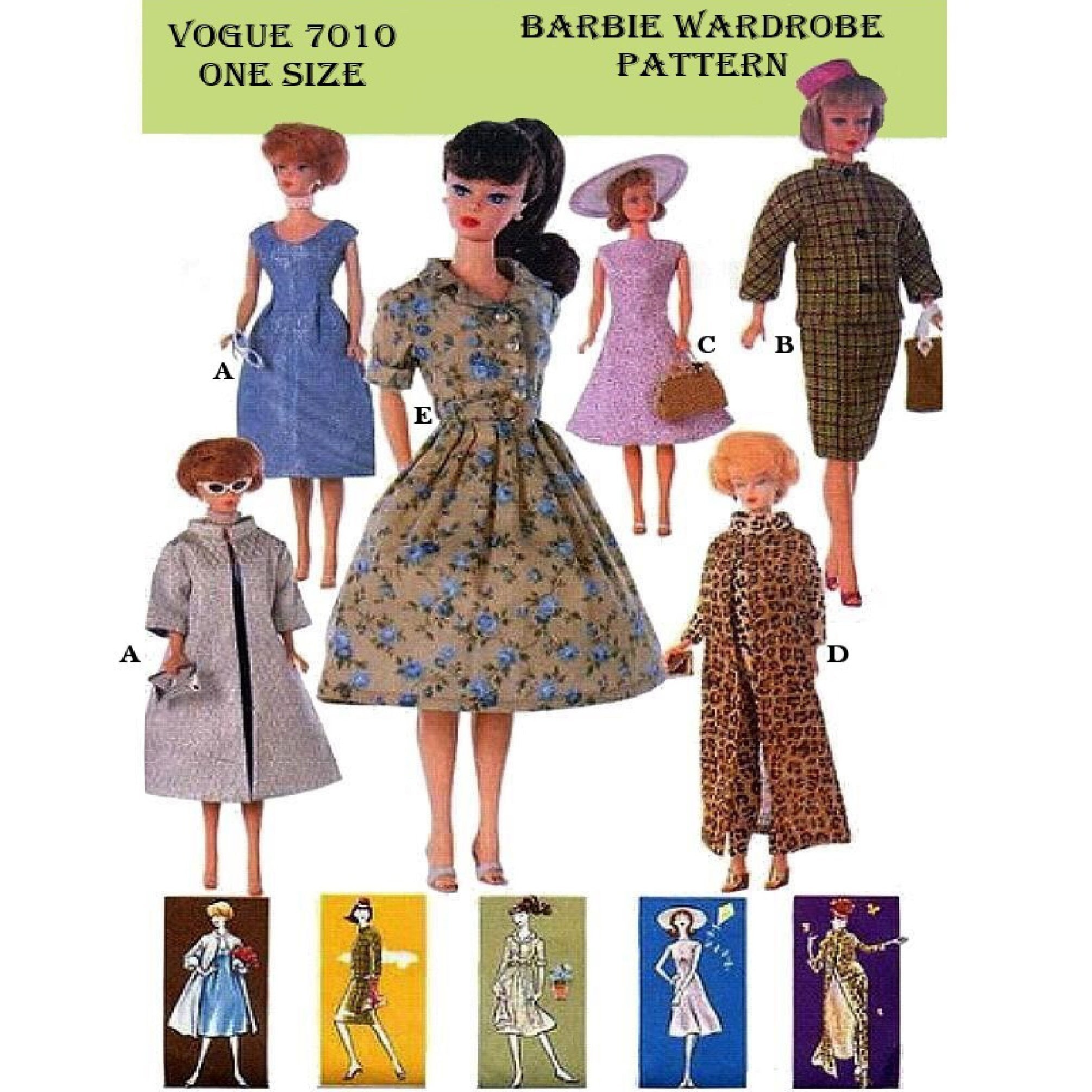 Barbie Doll Clothes Pattern Simplicity 8466 Maddie Mod Vintage