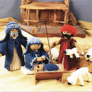Nativity Crochet Pattern Joseph, Mary, Baby Jesus, Shepherd, Sheep Christmas Decoration Vintage Pattern PDF Digital Download
