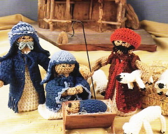 Christmas Nativity Scene Crochet Pattern Christmas Crochet Holy Family Christmas Decoration PDF Digital Download Vintage Pattern