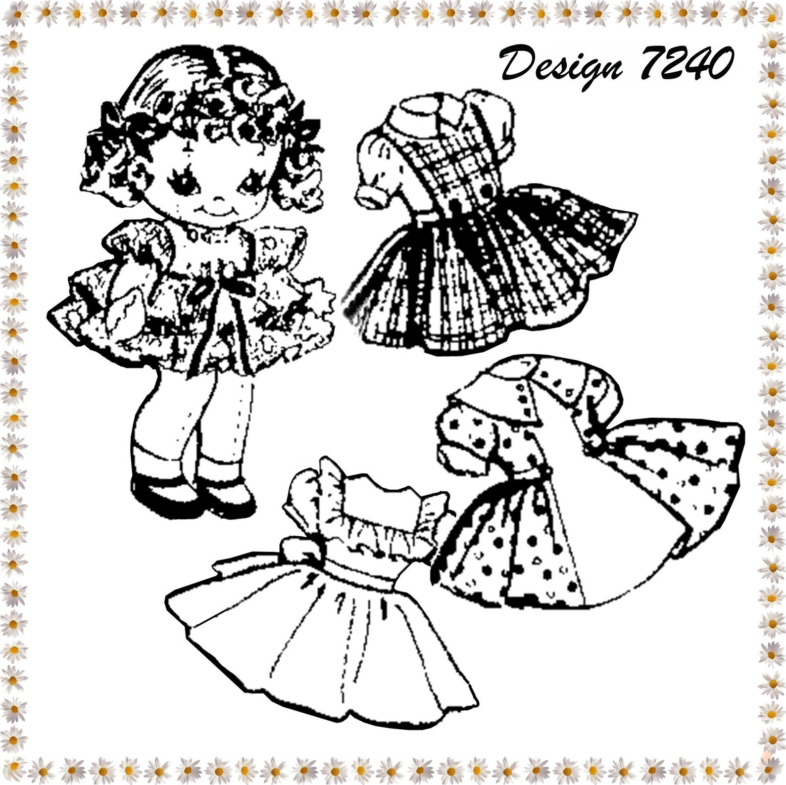 3 Doll Patterns and Their Clothes Patterns, Each Doll is 10