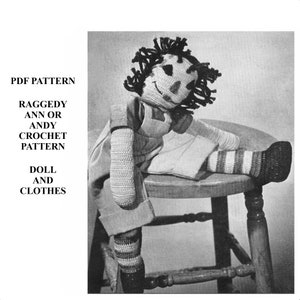 18&quot; Rag Doll Crochet Pattern Vintage Crochet PDF Instant Download