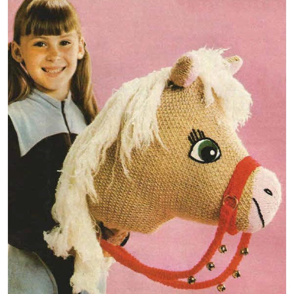 Amigurumi Hobby Horse Knitting Pattern - Stick Horse - Play Horse - Vintage Knitting - Amigurumi Horse